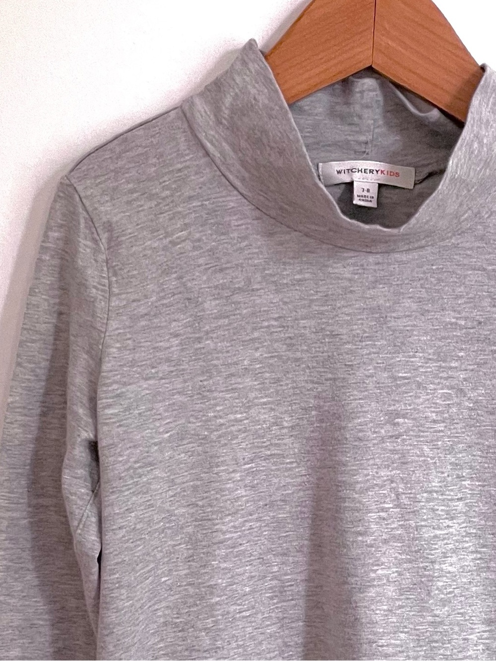 🇦🇺 Australian Brand Girls Gray Mock Turtleneck Long Sleeve T-Shirt Witchery Kids